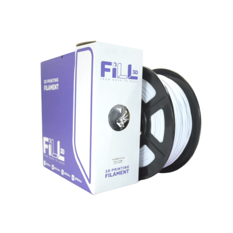 FIlamento PLA Blanco marca FiLL-3D para impresoras 3D de 1.75 mm