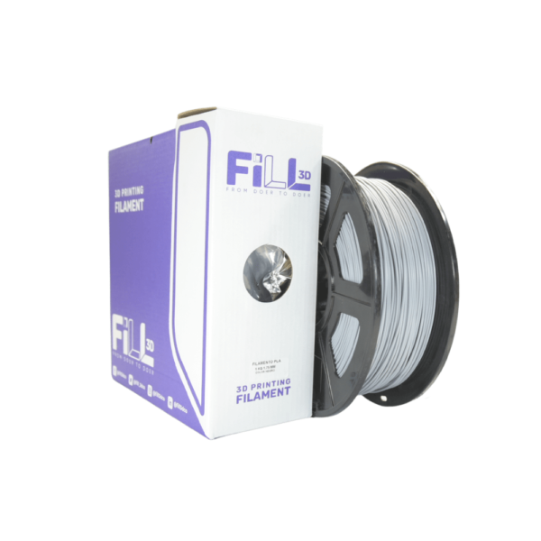 FIlamento PLA Gris marca FiLL-3D para impresoras 3D de 1.75 mm